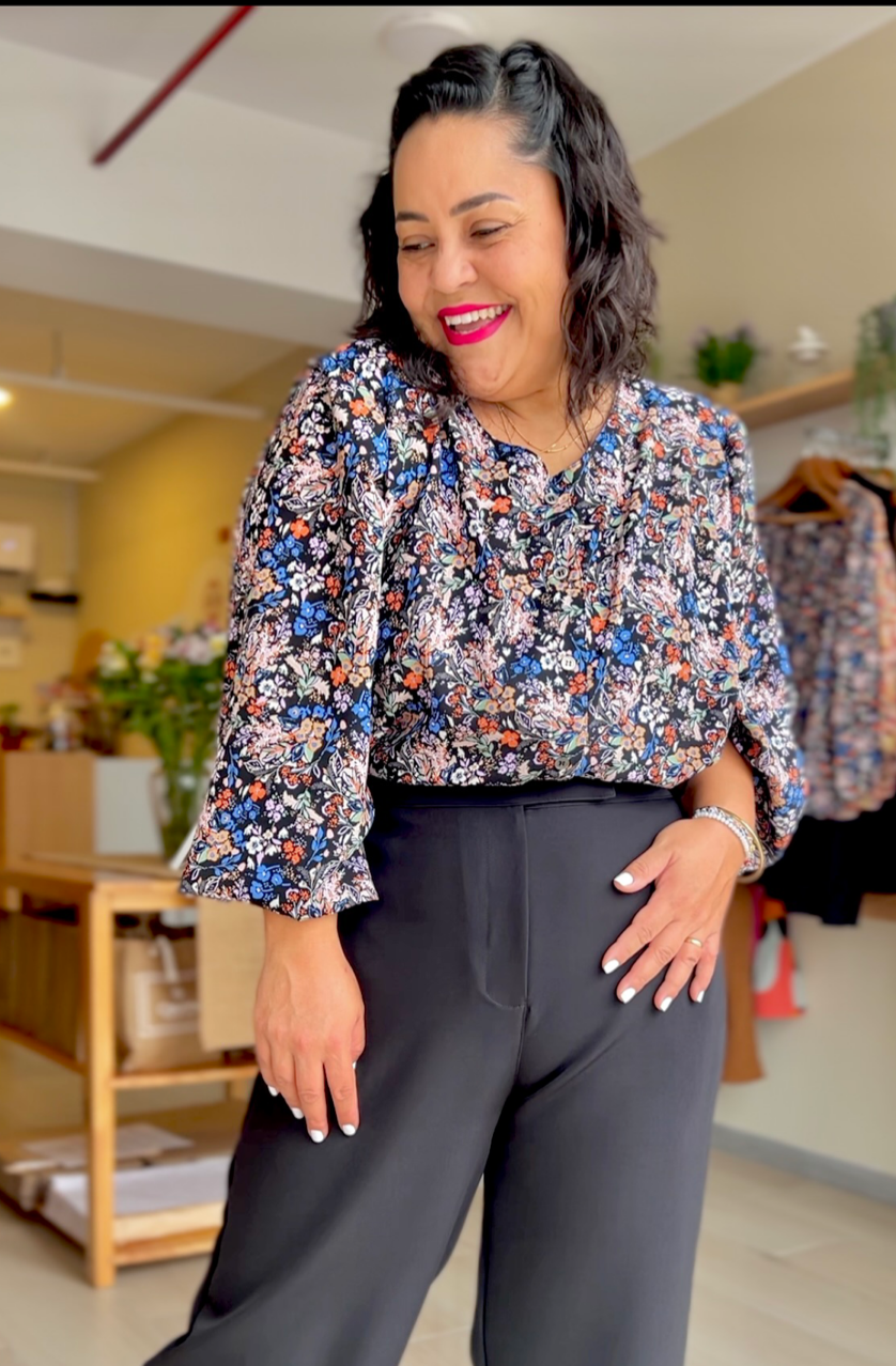 BLUSA VANIA NEGRO FLORES