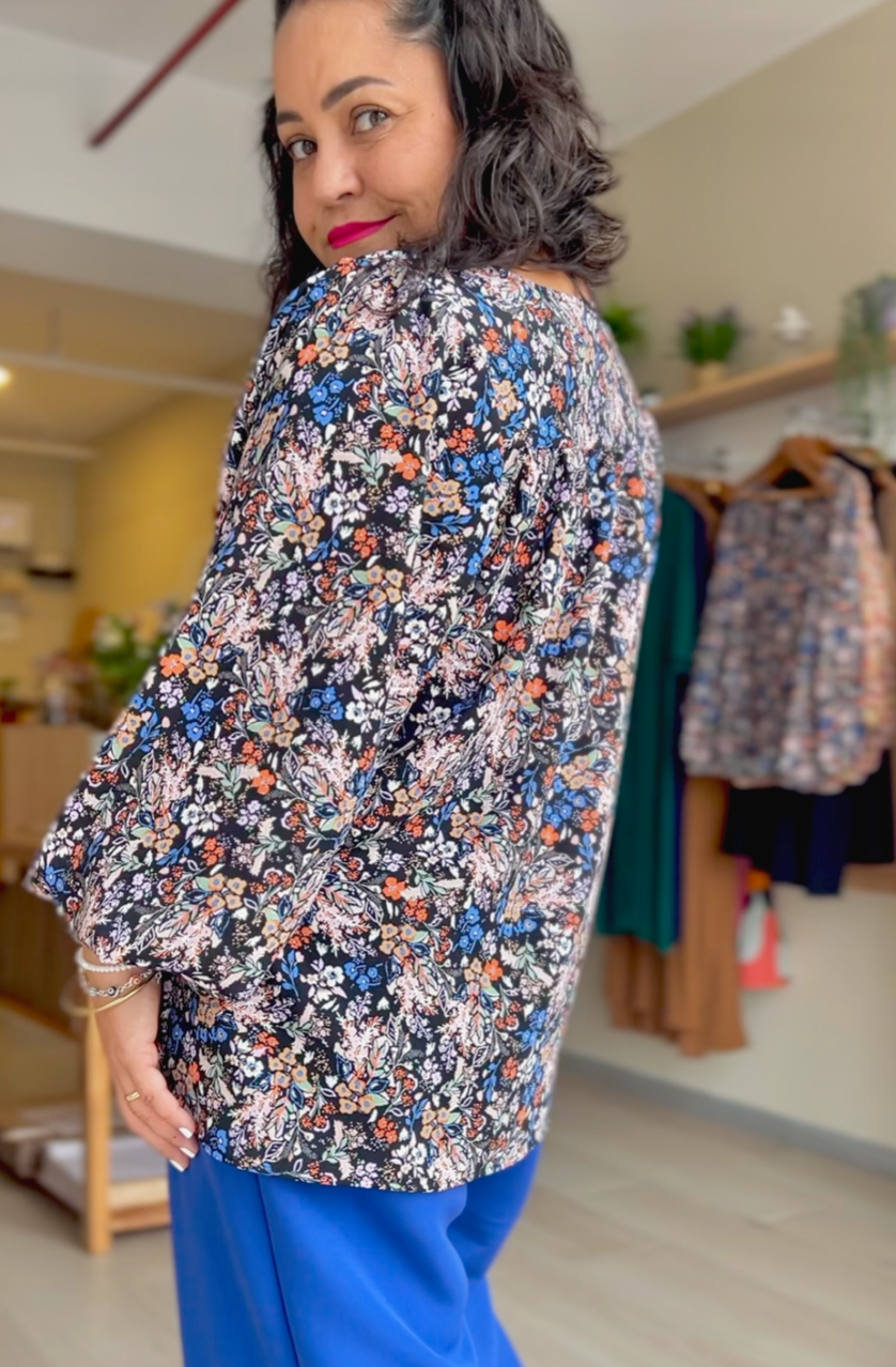 BLUSA VANIA NEGRO FLORES