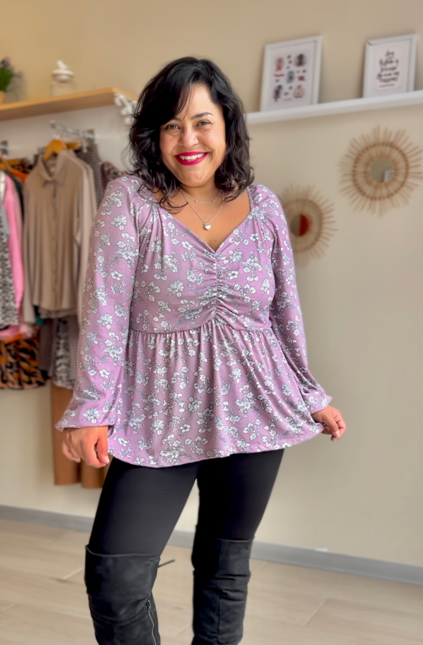 BLUSITA FABI LILA FLORES
