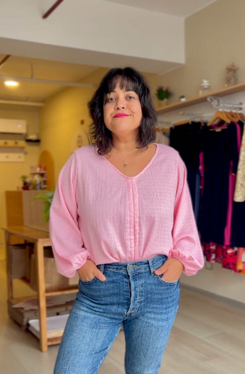 BLUSA AINHOA ROSADO PASTEL