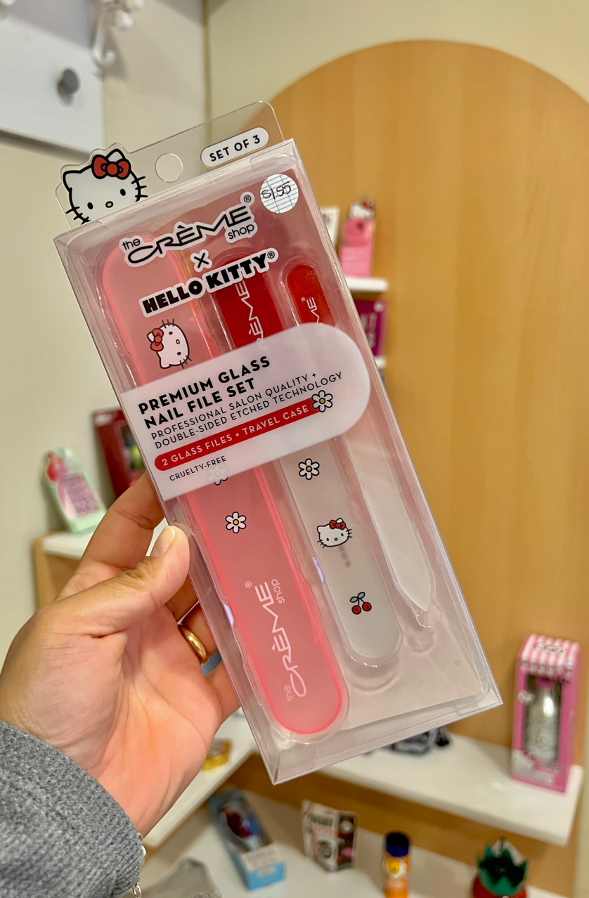 SET DE LIMAS DE VIDRIO HELLO KITTY