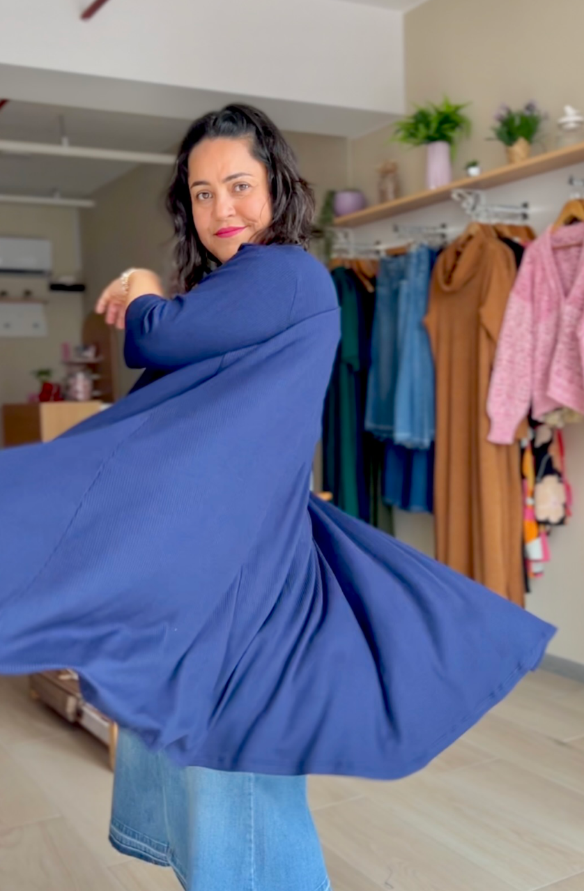 VESTIDO CAPA KARLA AZUL MARINO