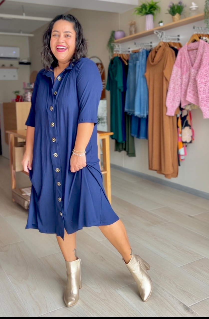 VESTIDO CAPA KARLA AZUL MARINO