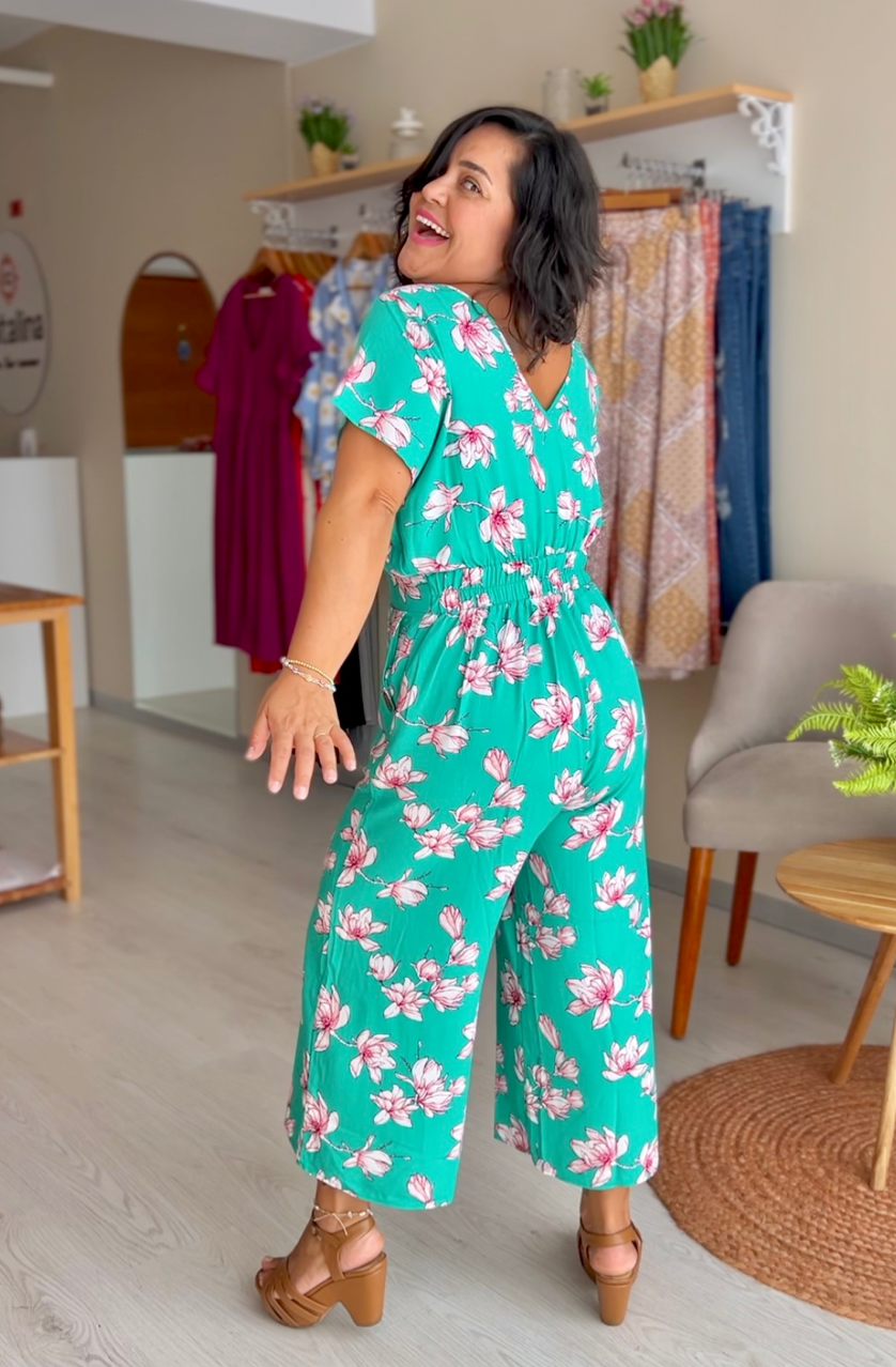 ENTERIZO MARTA VERDE Y MAGENTA