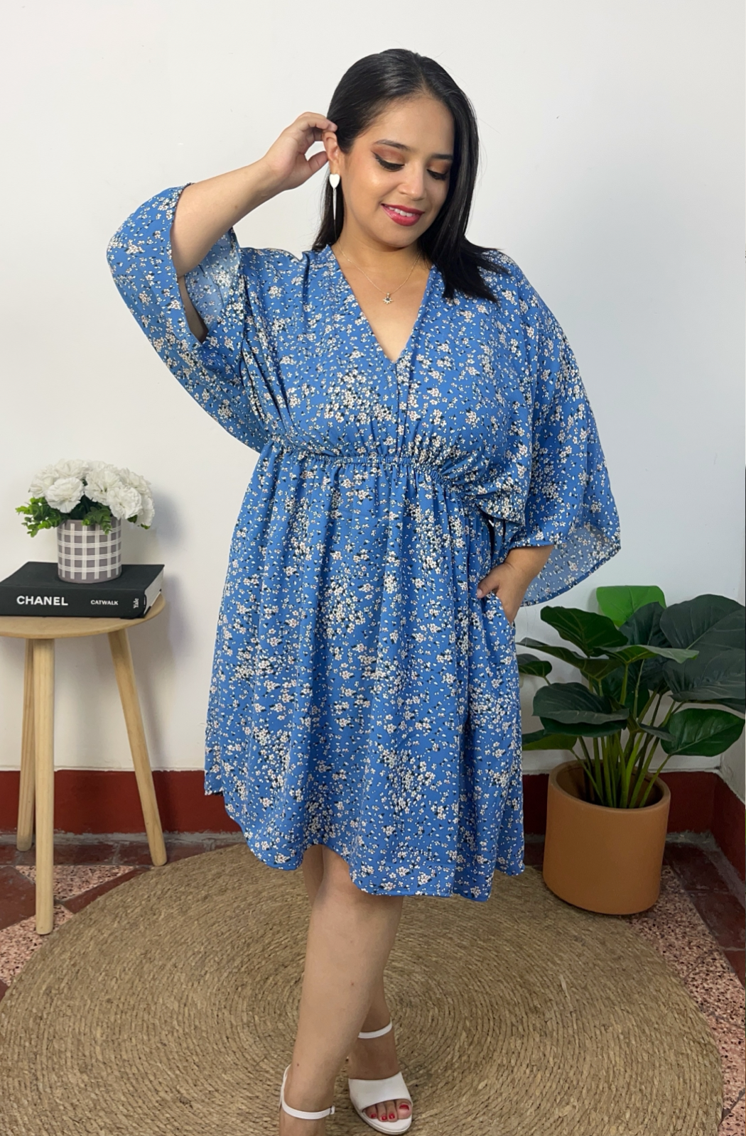 VESTIDO MAR - CELESTE FLORES