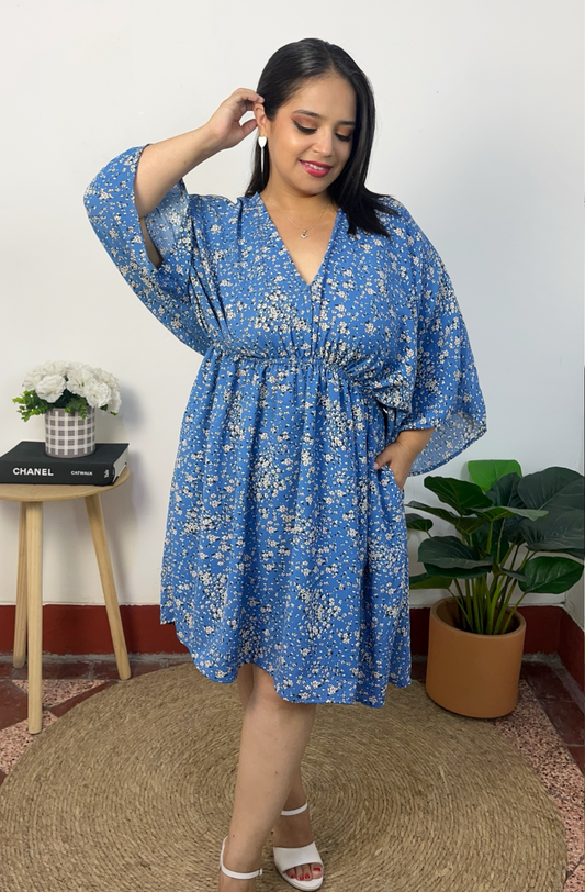 VESTIDO MAR - CELESTE FLORES