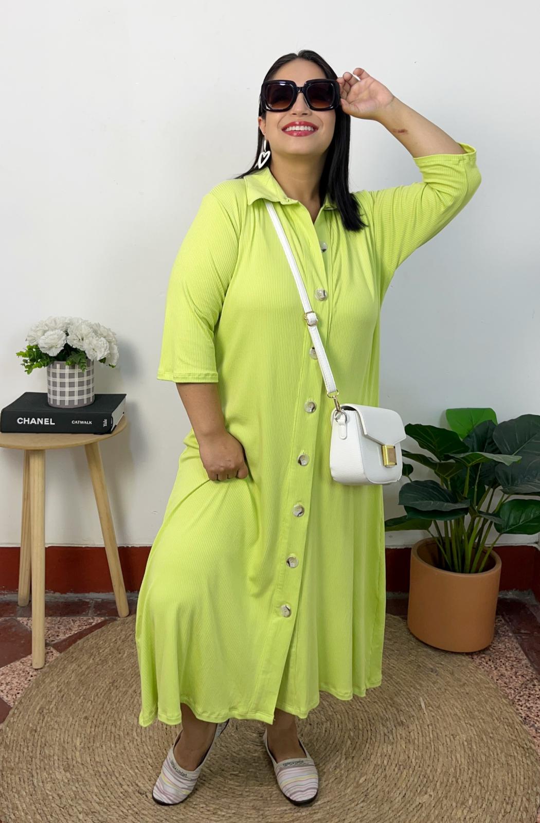 VESTIDO CAPA KARLA - LIMÓN