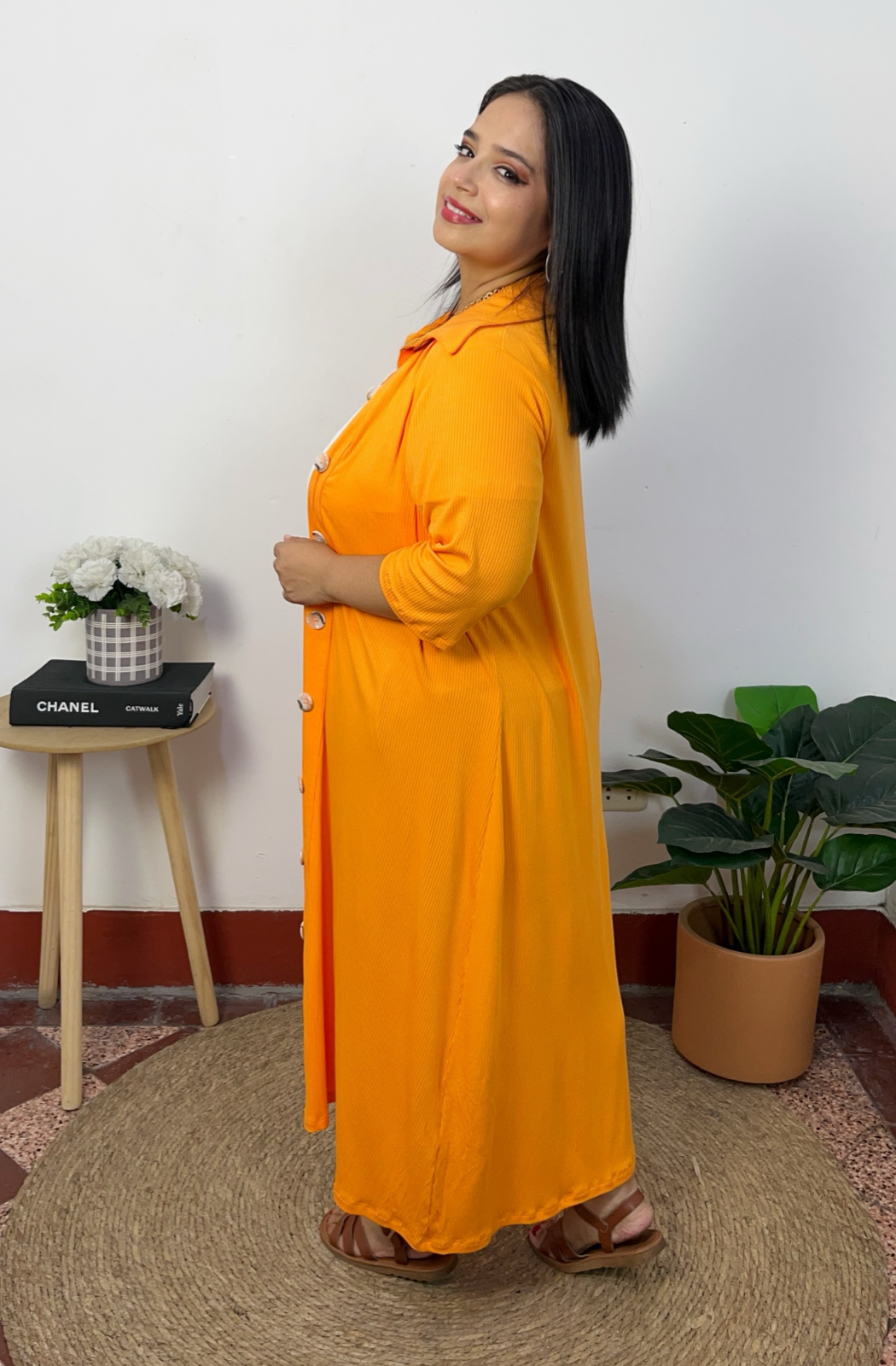 VESTIDO CAPA KARLA - MANDARINA