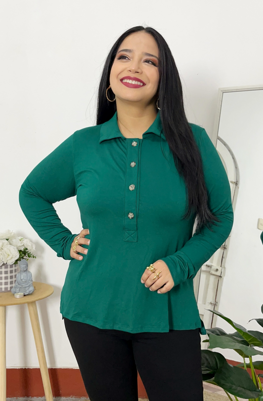 POLO CAMISERO ANNE - VERDE