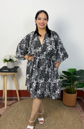 VESTIDO MAR - NEGRO FLORES