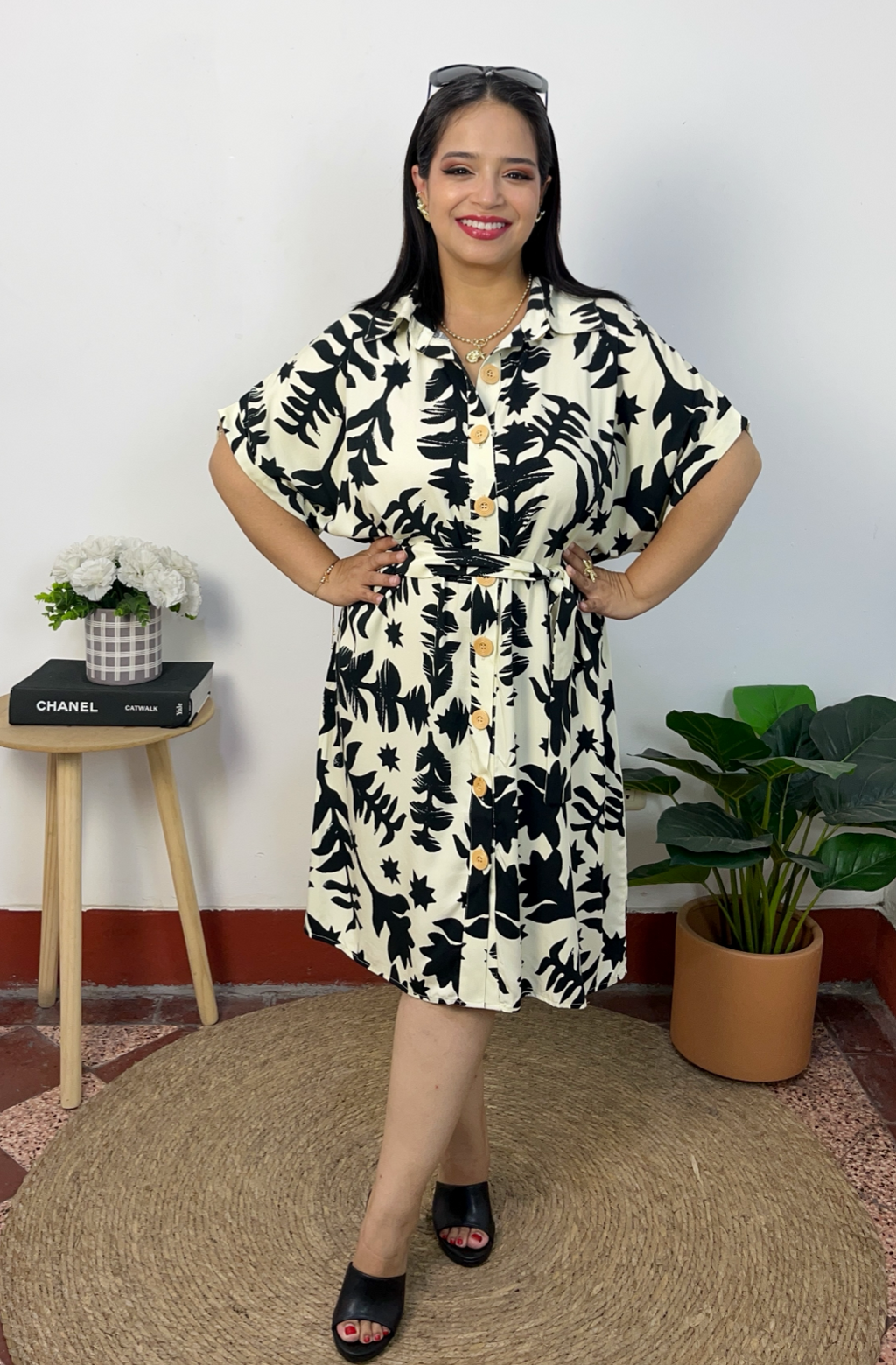 VESTIDO GRETA - NEGRO ESTAMPADO