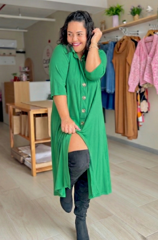 VESTIDO CAPA KARLA - VERDE PERICO