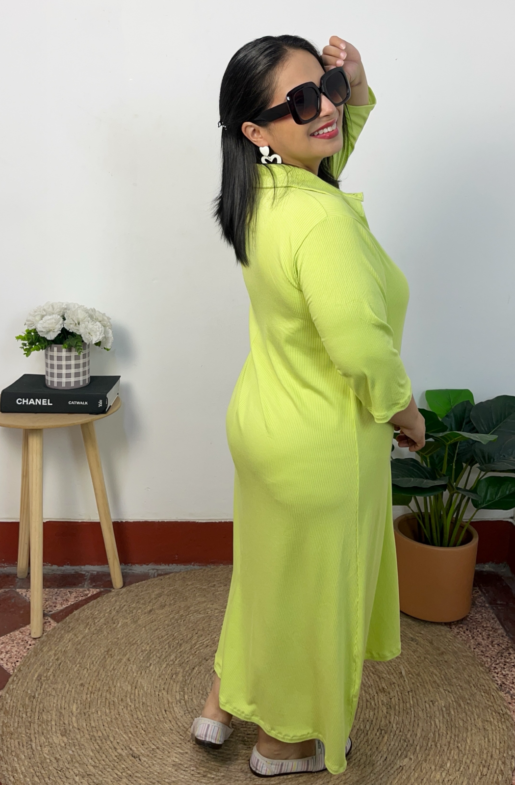 VESTIDO CAPA KARLA - LIMÓN