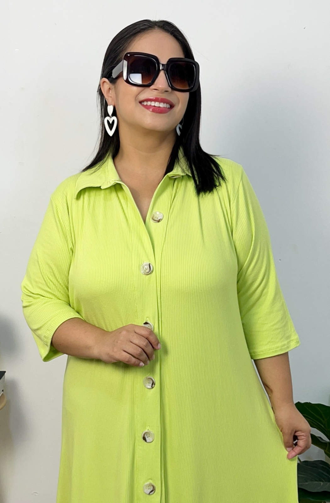VESTIDO CAPA KARLA - LIMÓN
