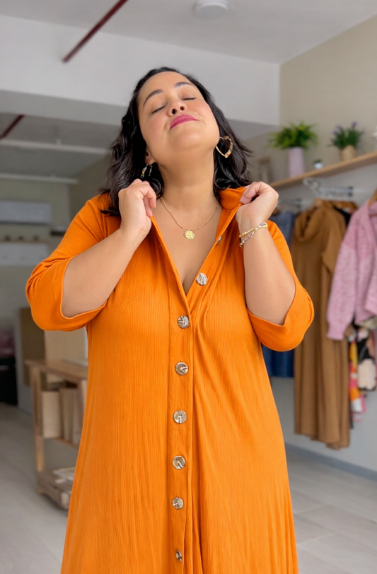 VESTIDO CAPA KARLA - MANDARINA