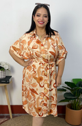 VESTIDO GRETA - OCRE ESTAMPADO