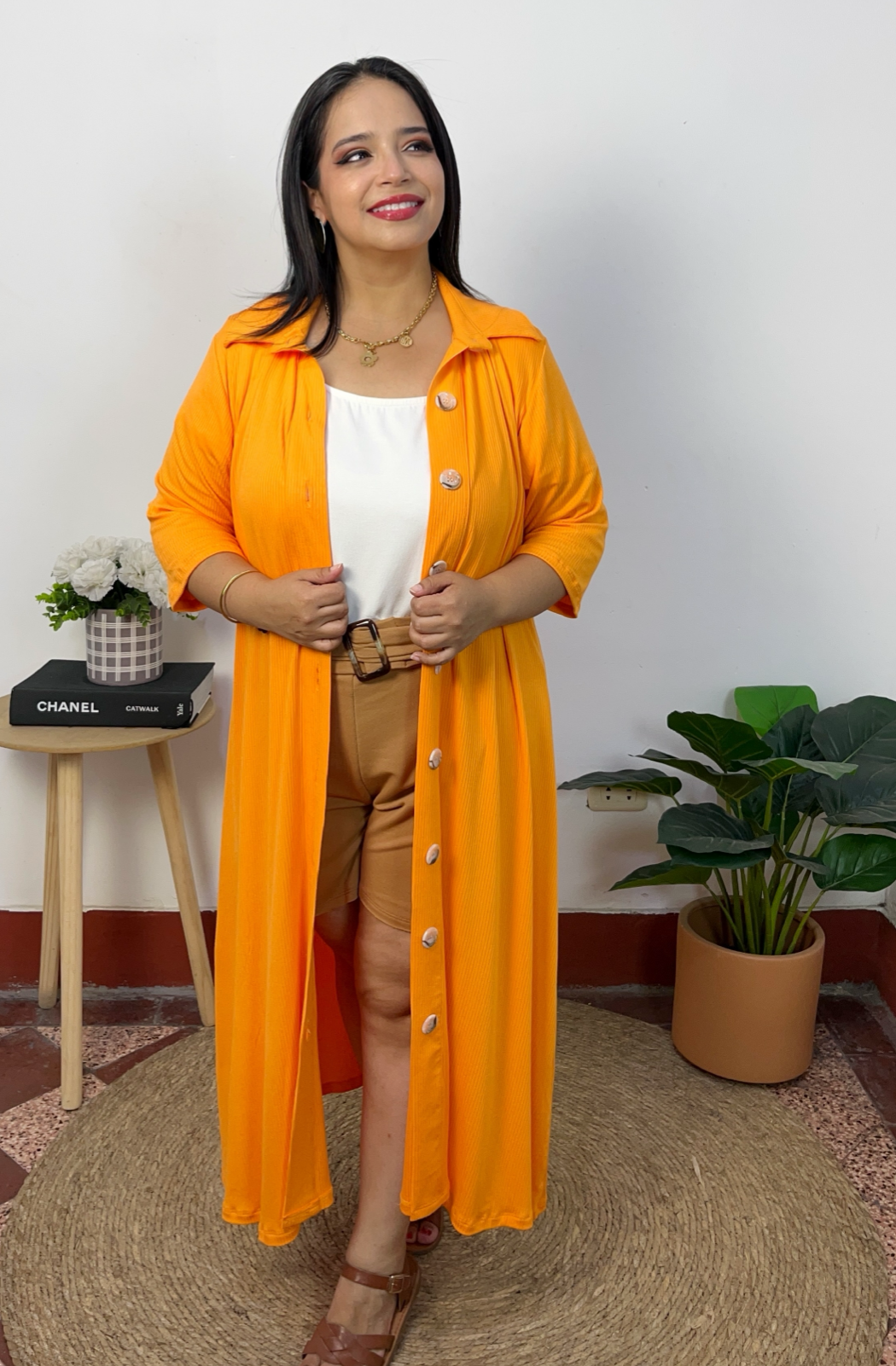 VESTIDO CAPA KARLA - MANDARINA