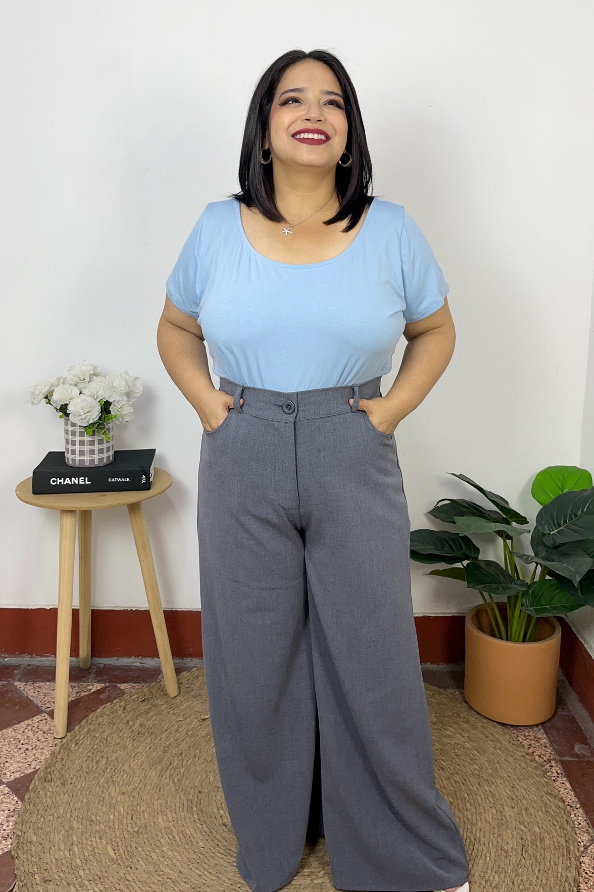 PANTALÓN SASTRERO CAROLINA - GRIS ACERO