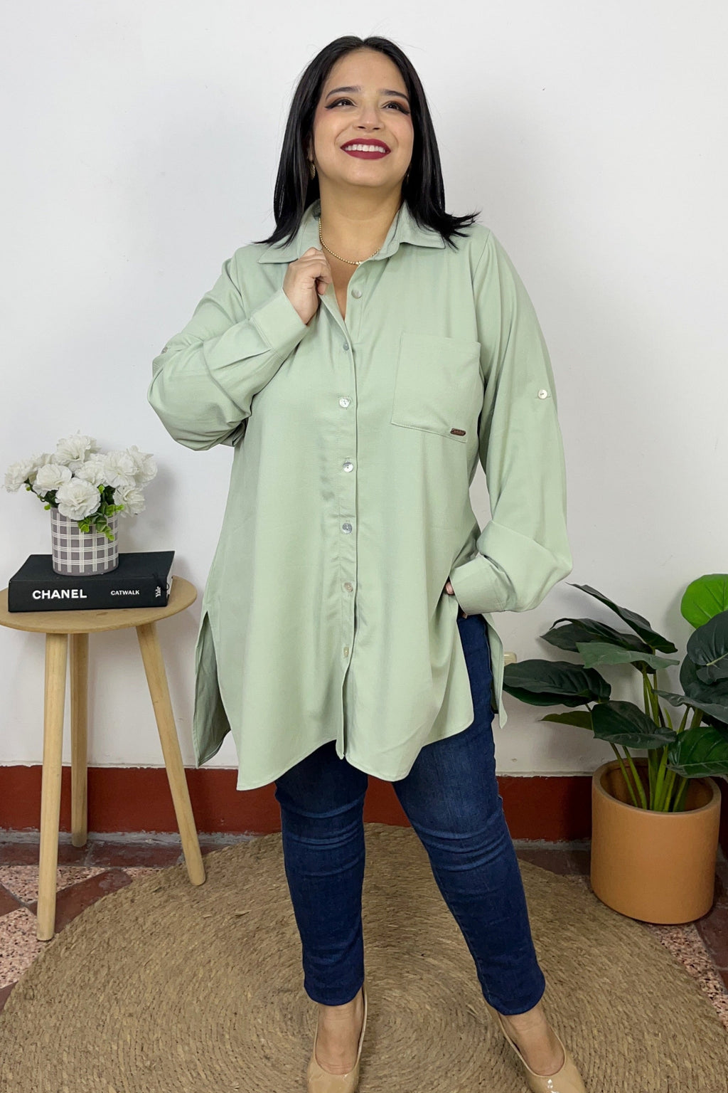 CAMISA ELENA - VERDE SALVIA