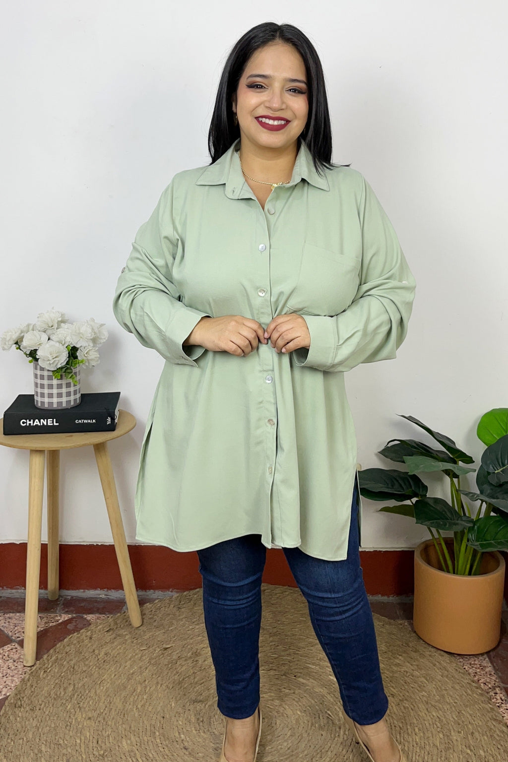 CAMISA ELENA - VERDE SALVIA