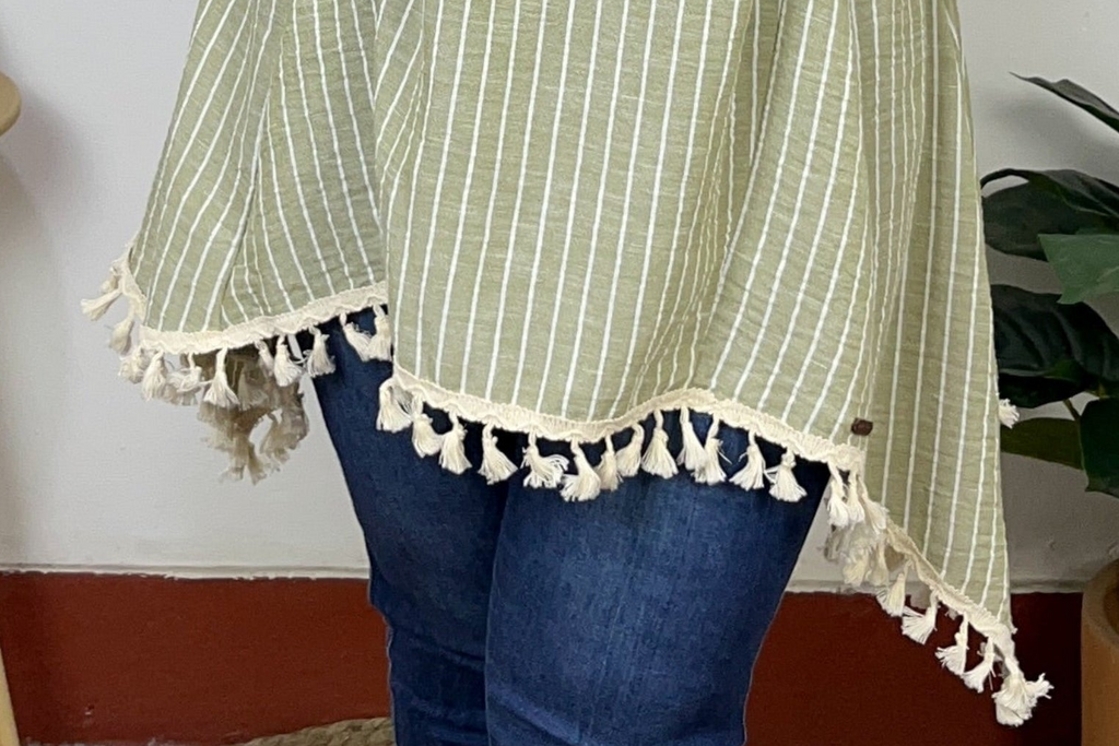 BLUSA SAMI - VERDE SALVIA RAYAS