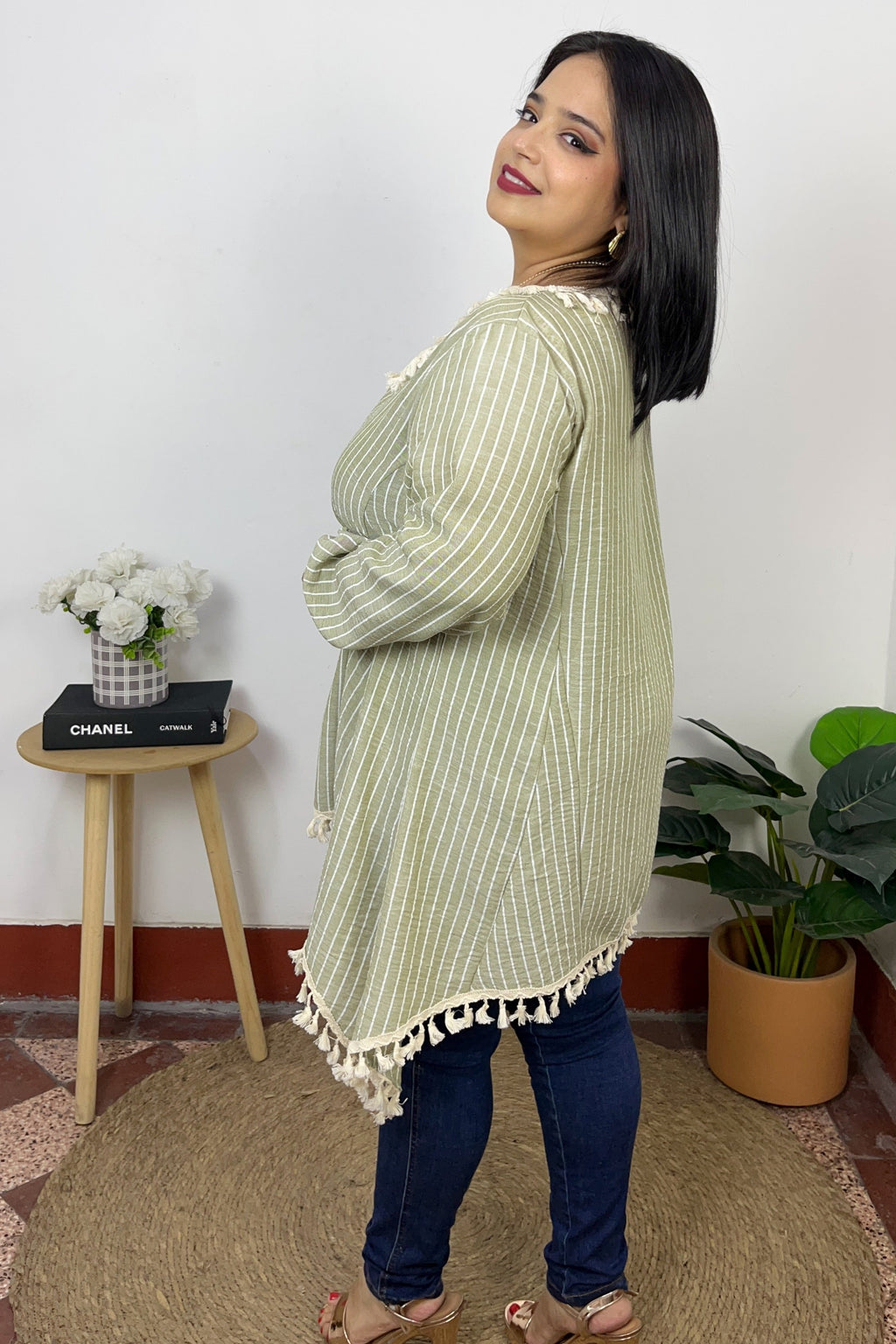 BLUSA SAMI - VERDE SALVIA RAYAS