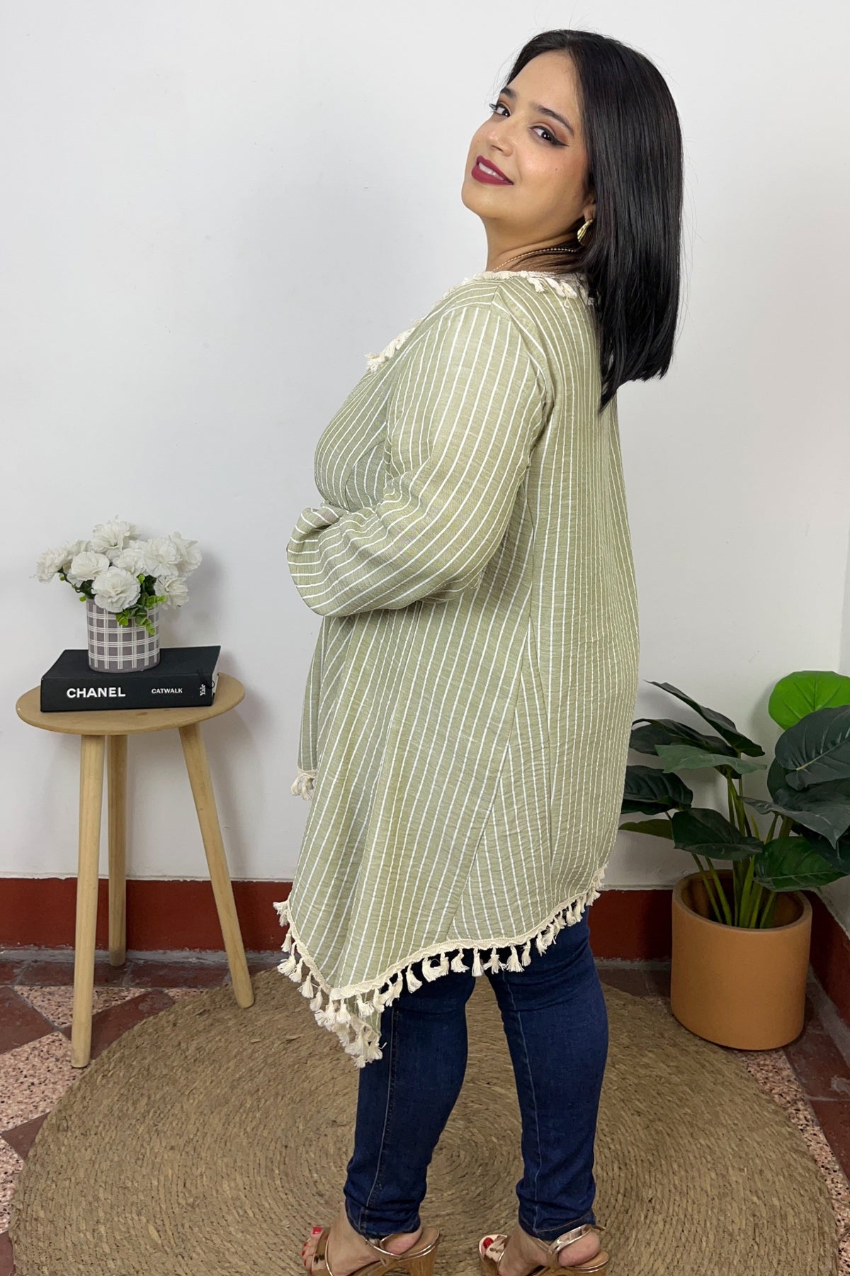 BLUSA SAMI - VERDE SALVIA RAYAS