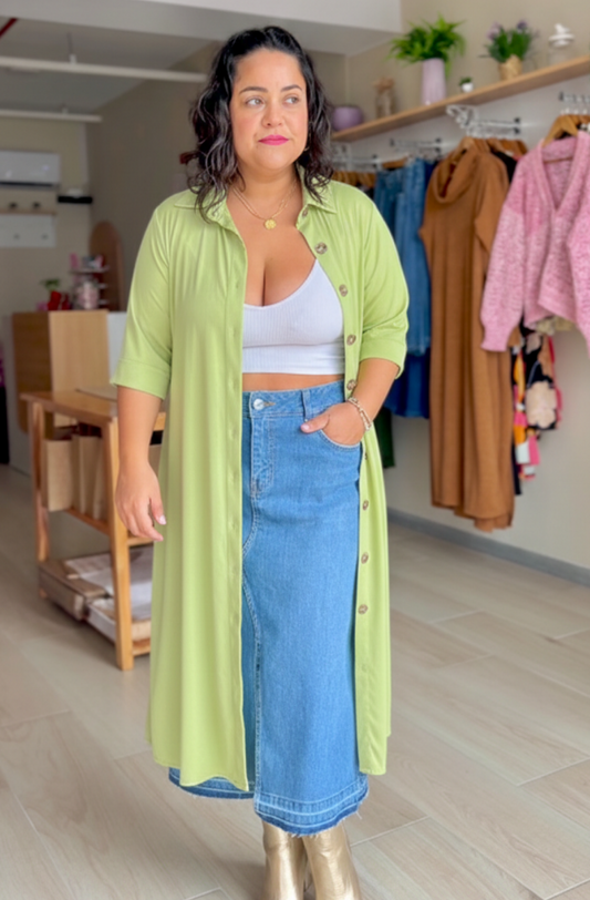 VESTIDO CAPA KARLA - LIMÓN