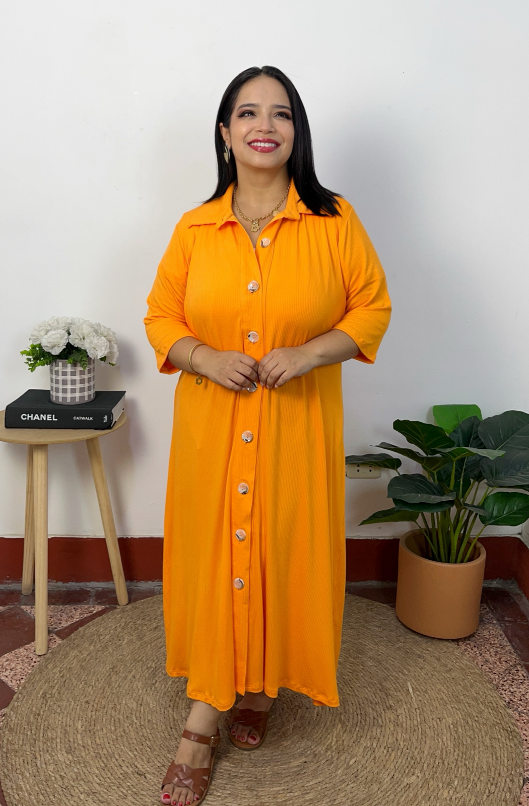 VESTIDO CAPA KARLA - MANDARINA
