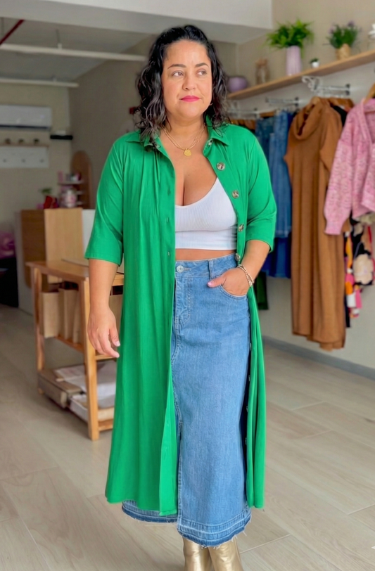 VESTIDO CAPA KARLA - VERDE PERICO