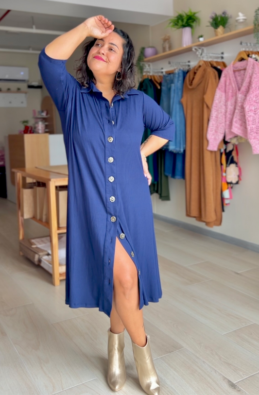 VESTIDO CAPA KARLA AZUL MARINO