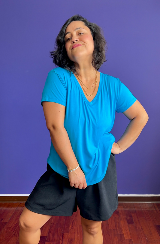 POLO BÁSICO CARMELA - TURQUESA